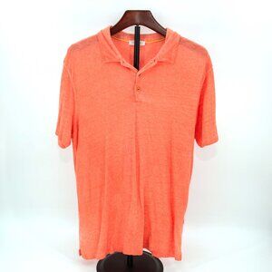 Sseinse Linen Knit Polo / Coral / Men's MEDIUM